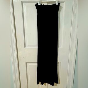 Rosie Pope Maternity smocked top front slit maxi sundress black size Medium LBD
